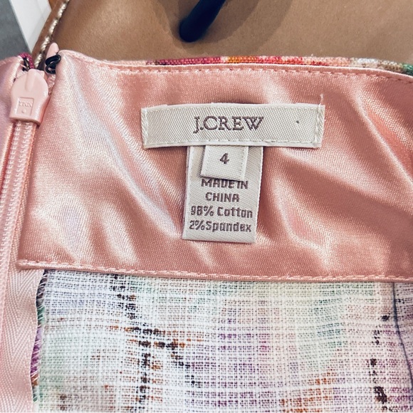 💐 J Crew Floral Skirt 4 Linen Texture Pink Brown White Spring Summer NICE! - Picture 8 of 8